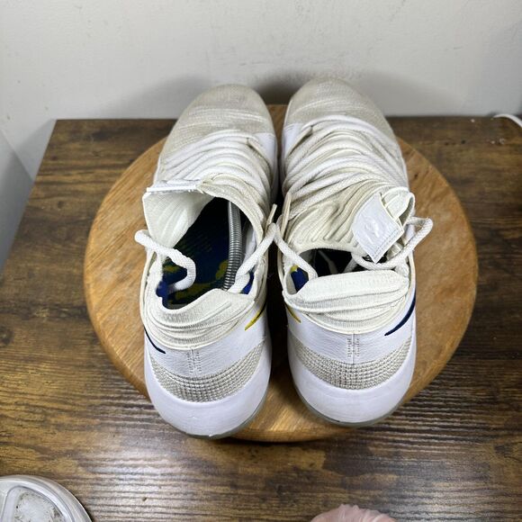 Nike KD 10 Shoes Mens Size 14 White Blue Gold 897815-101 Basketball Sneakers